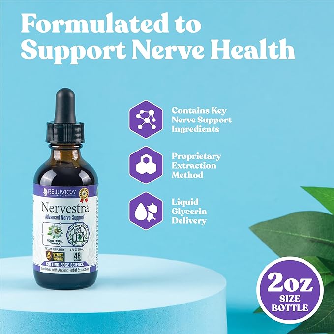 Nervestra - Nerve Health, with Alpha Lipoic Acid, to Bolster Nerve Health and Support Healthy Nerve Function - Alpha Lipoic Acid, Vitamin B6, White Willow Bark Turmeric Passionflower & More!