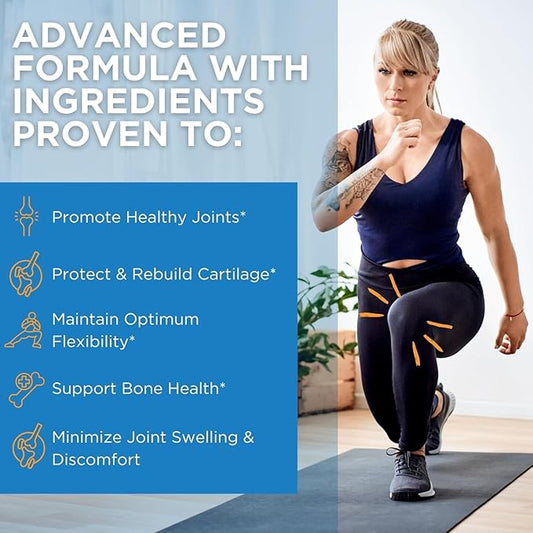 Glucosamine Chondroitin MSM with Turmeric 180 Capsules - Joint Supplements for Women & Men – with Boswellia, Quercetin – Clear Joint Support Supplement for Flexibility, Mobility, Cartilage Repair