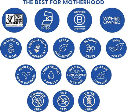 Motherlove Moringa (240 Capsule Value Size) Lactation Supplement to Support Breast Milk Supply—Non-GMO, Organic Herbs, Vegan, Kosher