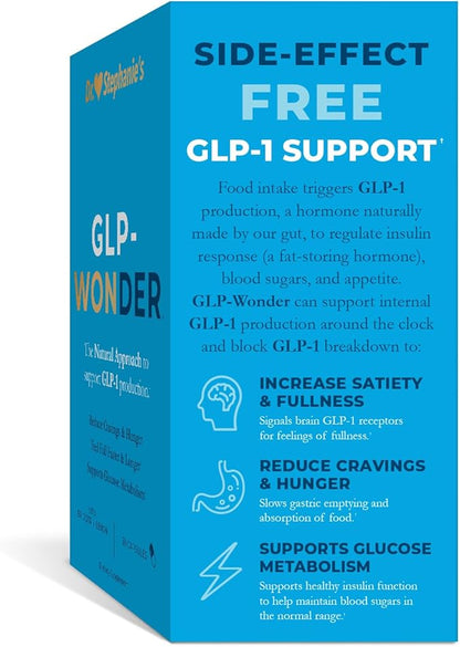 Dr. Stephanie's GLP-Wonder Natural GLP-1 Boosting Supplement - Control Hunger & Appetite, Fight Cravings - Side-Effect Free Support