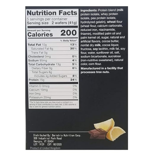 PROTIFIT - High Protein Wafer Bar, 15g Protein, Low Calorie, Low Carb, Low Fat, Trans Fat Free, Cholesterol Free, Ideal Protein Compatible, 5 Servings Per Box (Lemon)