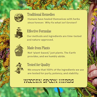 Wooden Spoon Herbs - Brain Bloom Supplement | Boosts Memory, Focus, Concentration, & Mental Agility | Organic Rosemary, Bacopa, & Lion’s Mane Supplement | Gluten-Free, Non-GMO, Vegan (60 CT, Capsules)