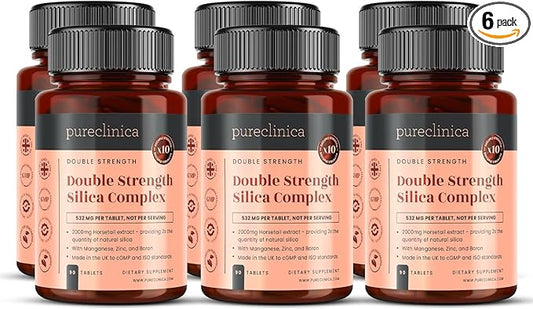 Double Strength Silica Complex – 18 Month Supply! (2000mg Horsetail Extract x 540 Tablets(6 Bottles of 90))