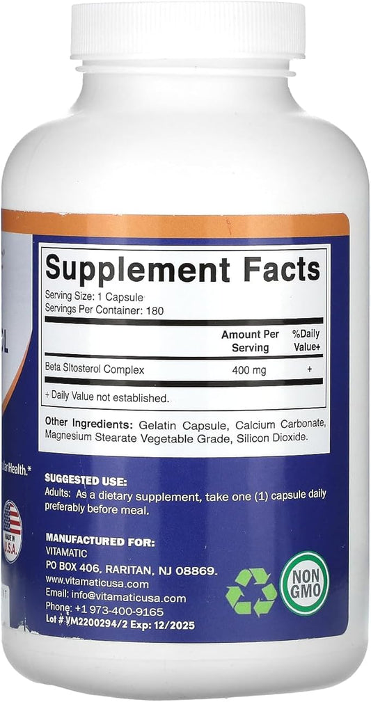 Vitamatic Beta SItosterol 400 mg 180 Capsules