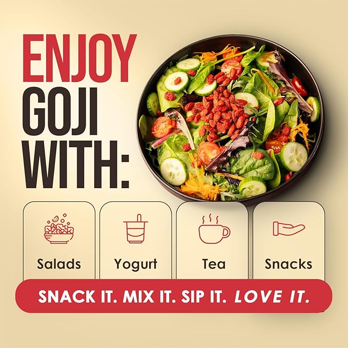2lbs/32oz Premium Organic, Raw & Dried Goji Berries by Nutrient Elements. USDA Certified. Natural Superfood. Extra Large, Non-GMO Berries with Resealable Bag. Includes Free Recipes E-Book
