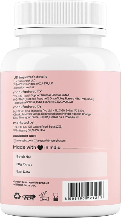 Mars Fat Burn Capsules with Psyllium Husk, Moringa & Dandelion Root – Herbal Blend for Active Routine (Pack of 3)