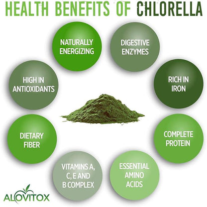 Organic Chlorella Powder 8oz | Nutrient Dense Superfood with Antioxidants, Proteins, Vitamins C, E, B Complex, Enzymes, Chlorophyll, Omegas 3 and More| Organic Raw No Additives or Colors