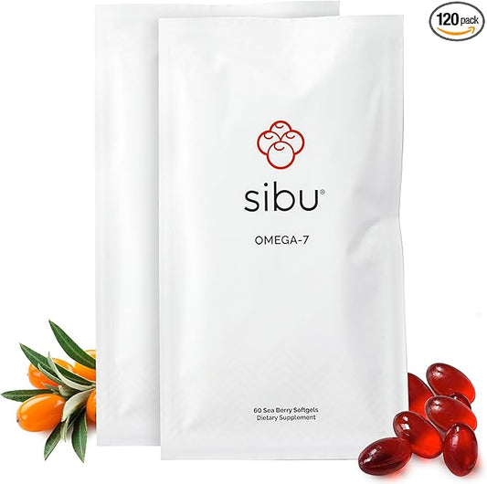 sibu Sea Buckthorn Omega-7 Softgels (60-Day Refill Sachet) – Supplement for Healthy Skin, Hair, Nails and Dryness