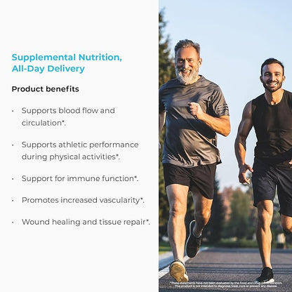 L - Arginine - 350mg Sustained Release Dietary Supplement for Optimal Absorption - Nitric Oxide Precursor* 60 Count