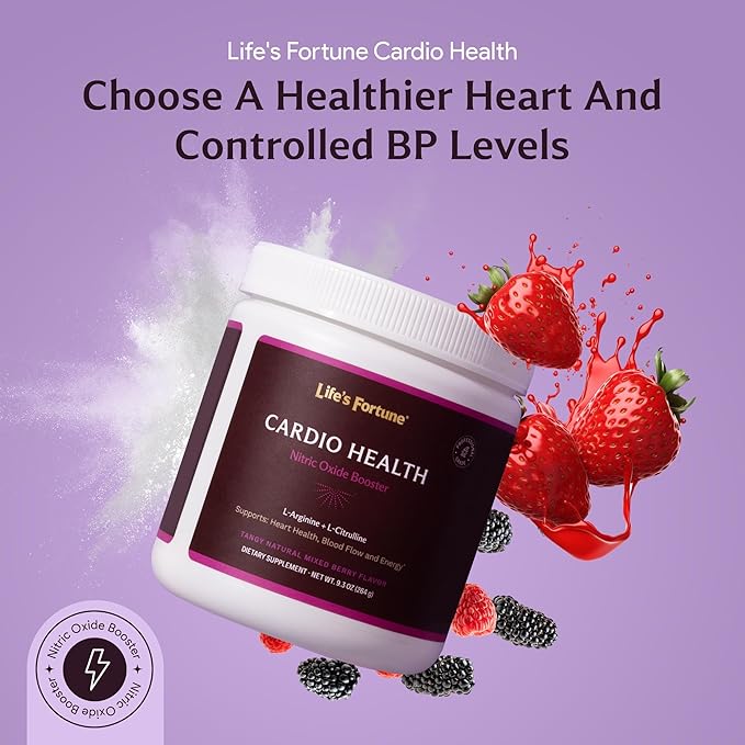 Life's Fortune L Arginine L Citrulline Supplement Powder - High Potency Nitric Oxide Supplement Booster with Natural Mixed Berry Flavor (30 Servings (Pack of 1)
