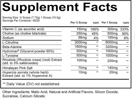 REDCON1 Non Stim & Caffeine Free Pre Workout Powder for Women & Men - Total War Pump - with L-Citrulline, Beta Alanine & More - Workout at Any Time of Day - Blue Lemonade (10.93 oz)
