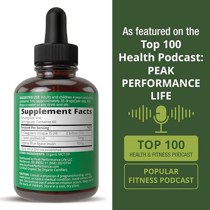 Organic Synbiotic = Prebiotics + Probiotics + Postbiotics 3-in-1 Supplement for Women, Men, & Kids. Pre, Pro, & Post Biotics Liquid Drops for Gut + Microbiome Balance. Made in USA, Vegan, Zero Sugar