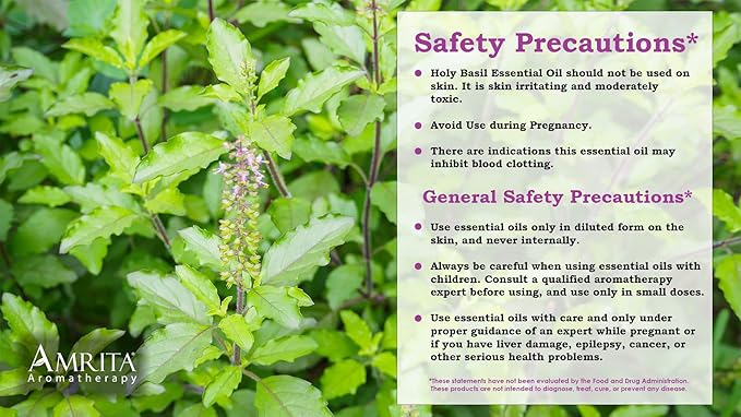 Organic Holy Basil (Tulsi) Essential Oil; 100% Pure and Undiluted Ocimum Sanctum; Premium Quality Aromatherapy Oil; Tested and Verified, Size: 10 mL (0.34 Fl. Oz.)