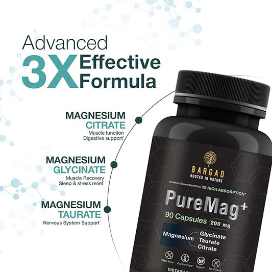 Magnesium Glycinate 750mg | High Absorption Formula for Sleep, Muscle Relaxation & Calm Support | Non-Laxative, Vegan Capsules – Magnesium Supplement for Men & Women – 90 Count