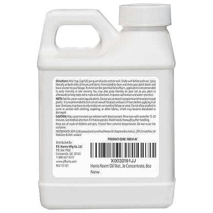HARRIS Neem Oil Cold Pressed Water Soluble Concentrate, Makes 12 Gallons