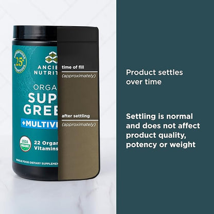 Ancient Nutrition, Vitamin Powder, One Bottle Made from Real Fruits, Vegetables and Herbs, for Digestive and Energy Support, 25 Servings, 7.5oz