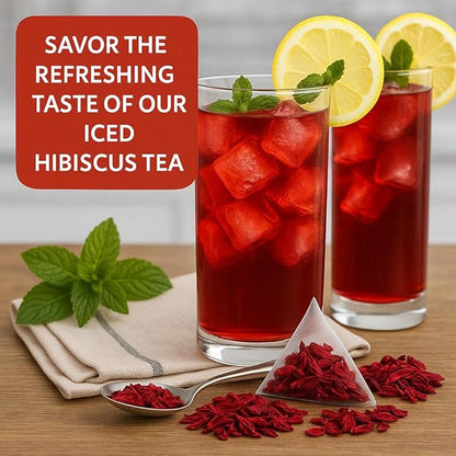Tozzy Organic Hibiscus Tea - 30 Count | Pyramid Tea Bags (Plant-Based & Eco-conscious) | Pure Ingredients