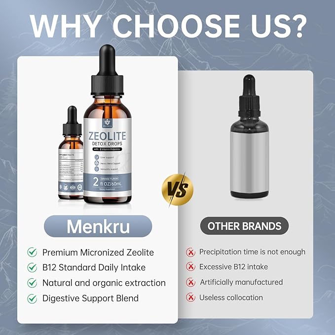 (2 Pack) Zeolite Drops for Adults and Kids – 99%+ Pure Natural Zeolite clinoptilolite, with Vitamin B, Probiotic Blend, Vegan, Non-GMO - Supports Immune Health, Supplement Energy and Attention