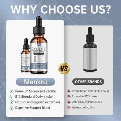 (2 Pack) Zeolite Drops for Adults and Kids – 99%+ Pure Natural Zeolite clinoptilolite, with Vitamin B, Probiotic Blend, Vegan, Non-GMO - Supports Immune Health, Supplement Energy and Attention
