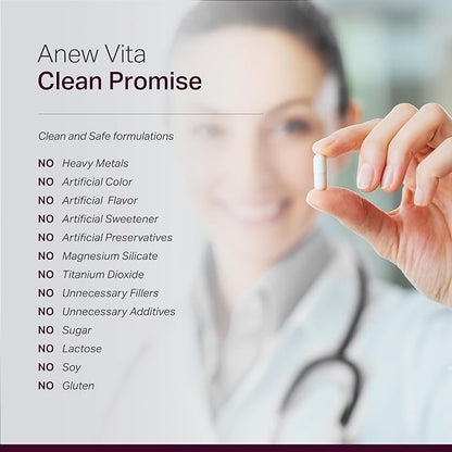 Anew Vitaㅤ Policosanol Supplement - Healthy Lipid Levels, Platelet Function & Circulation, Cuban Sourced Sugarcane, 40mg per Serving, Non-GMO, Gluten-Free - 120 Veggie Capsules, Made in USA