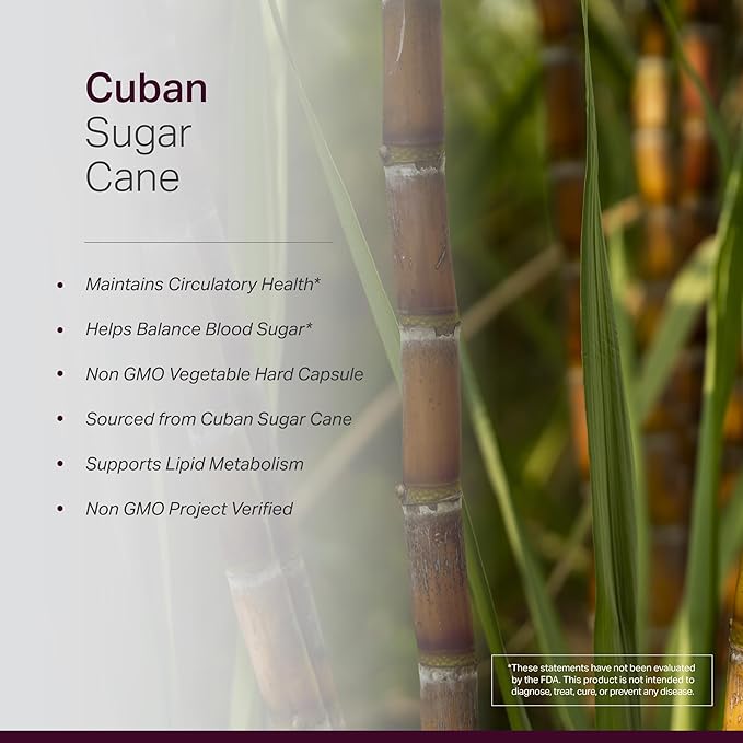 Anew Vitaㅤ Policosanol Supplement - Healthy Lipid Levels, Platelet Function & Circulation, Cuban Sourced Sugarcane, 40mg per Serving, Non-GMO, Gluten-Free - 120 Veggie Capsules, Made in USA