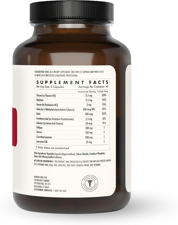 The Wellness Company Healthy Heart - Cardiovascular Strength, Blood Flow, Nitric Oxide Production & Healthy Cholesterol Levels | 120ct (1 Month Supply)