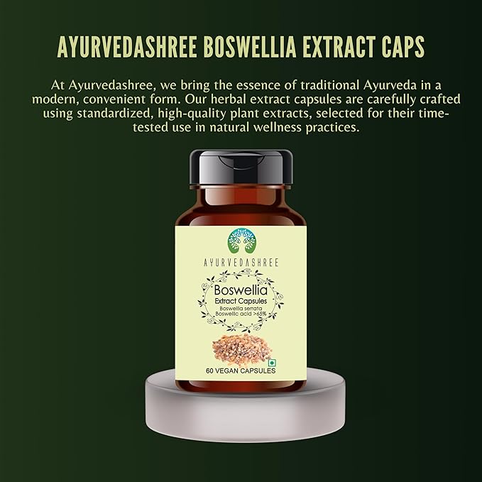 Boswellia Serrata Extract 500mg - 60 Vegetarian Capsules|Indian Frankincense | All Natural | 100% Vegan | Gluten-Free | GMP Certified