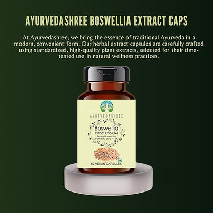 Boswellia Serrata Extract 500mg - 60 Vegetarian Capsules|Indian Frankincense | All Natural | 100% Vegan | Gluten-Free | GMP Certified