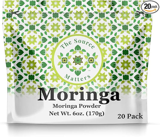 Superfood Moringa Powder – Fresh Dried Organic Moringa Leaf from Indonesia – Nutritious Greens & Complete Plant Protein – Certified USDA Organic – 170g Pouch, 42 Servings (20 Pack)