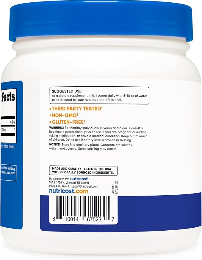 Nutricost L-Glutamine Powder (500 Grams) (Blue Raspberry)