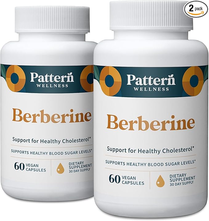 Pattern Wellness Berberine Supplement with Organic Ceylon Cinnamon – Antioxidant & Metabolic Support – Whole Body Wellness – Non-GMO – 120 Vegan Capsules