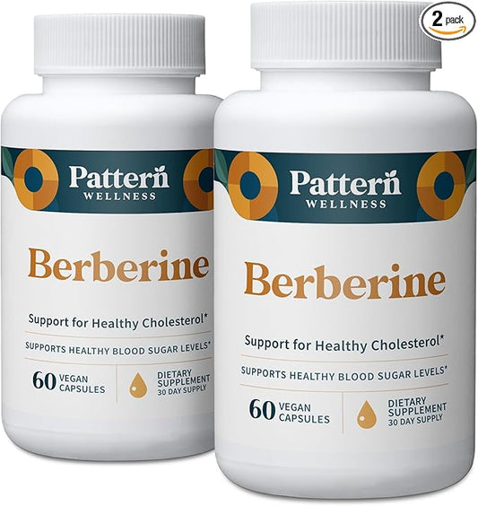 Pattern Wellness Berberine Supplement with Organic Ceylon Cinnamon – Antioxidant & Metabolic Support – Whole Body Wellness – Non-GMO – 120 Vegan Capsules