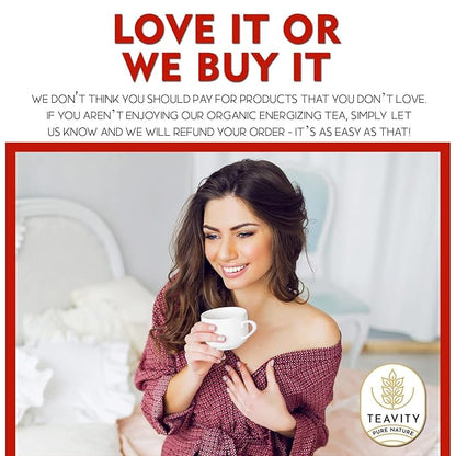Organic Ashwagandha Tea Pods for Keurig with Ginger, Licorice, Organic Hibiscus Sabdariffa, Rosehip, & Lime - Decaf Herbal Tea - Energizing Tea by Teavity (12 Tea Pods)