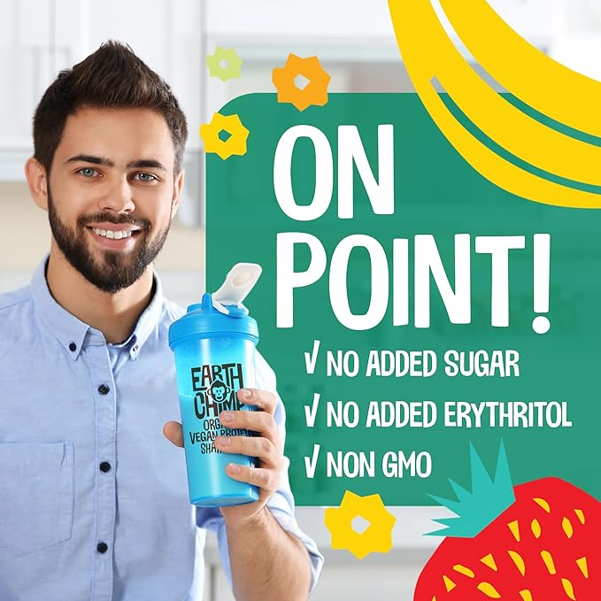 Organic Vegan Protein Powder - with Probiotics - Non GMO, Dairy Free, Non Whey, Plant Based Protein Powder for Women and Men, Gluten Free - 52 Servings, 64 Oz (Plain & Unsweetened)