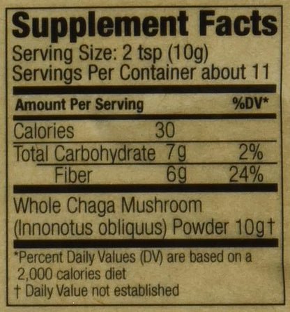 Sayan Siberian Pure Raw Coarse Chaga Powder 4 Oz / 113g – Premium Wild Forest Harvested Super Antioxidant Tea – Supports Immune System and Digestive Health – Focus, Energy, Clarity, Wellness - Non-GMO