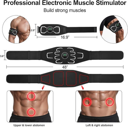 Electronic Muscle Stimulator - Portable Powered Ab Stimulator Muscle Toner for Muscle Conditioning,EMS Ab Machine,Fitness Strength Training Workout Equipment for Men and Women