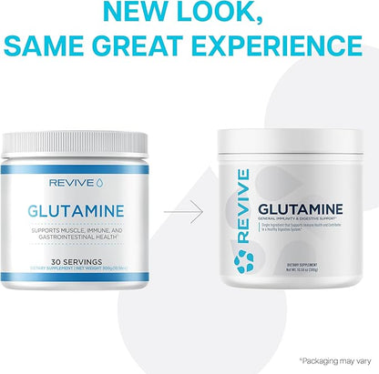 Revive Gut L-Glutamine Powder MD - Muscle Recovery & Immune System Booster for Adults - Promotes Digestive Health & Reduces Muscle Soreness - Immunity & Digestion Vegan Pure L Glutamine Supplement