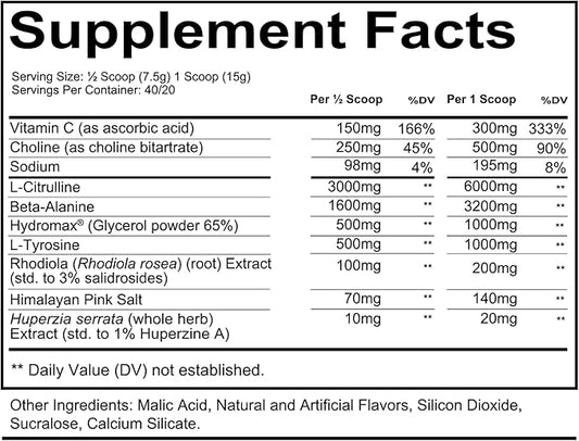 REDCON1 Non Stim & Caffeine Free Pre Workout Powder for Women & Men - Total War Pump - with L-Citrulline, Beta Alanine & More - Workout at Any Time of Day - Strawberry Kiwi (10.58 oz)