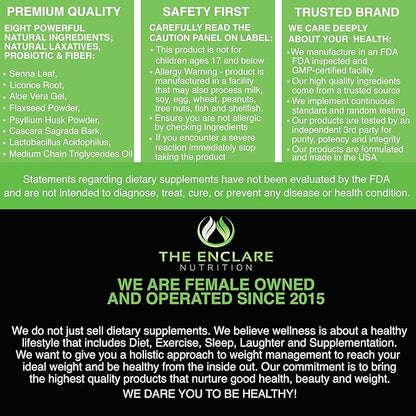 THE ENCLARE NUTRITION Colon Cleanse 15 Day Gut Cleanse Pills. Colon Cleanser for Women & Men. Psyllium, Probiotic Laxatives for Constipation, Bloating Relief, Detox Cleanse for Weight Loss Support (1)