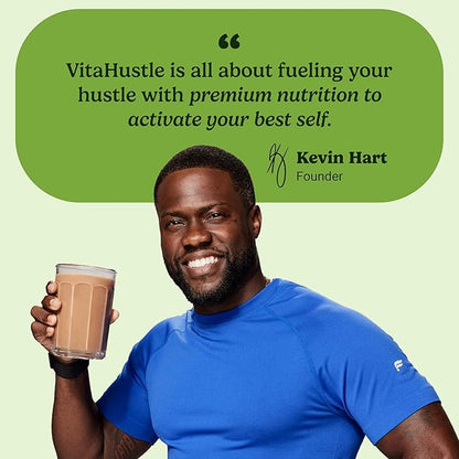 VitaHustle ONE Meal Replacement Shake - Plant Based Protein Powder by Kevin Hart - Vegan, Meal Replacement Powder with Superfoods, Vitamins, Adaptogens & Probiotics - Chocolate Flavor, 15 Servings