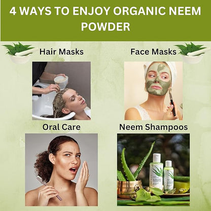 Neem Powder – 8 oz. - Certified USDA Organic -Non-GMO - Fresh Dried Neem Leaves Powder for Healthy Hair and Skin - Azadirachta Indica Ayurvedic Herb for Overall Wellbeing