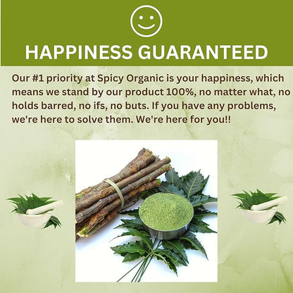 Neem Powder – 16 oz. - Certified USDA Organic -Non-GMO - Fresh Dried Neem Leaves Powder for Healthy Hair and Skin - Azadirachta Indica Ayurvedic Herb for Overall Wellbeing