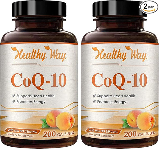 Coenzyme Q10 200mg CoQ10 Supplement - Once Daily Coq 10 200mg Powder Capsules for Healthy Heart Antioxidant and Energy Support - Non-GMO Quick Absorption Ubiquinone Q10 Coenzyme (400 Servings)
