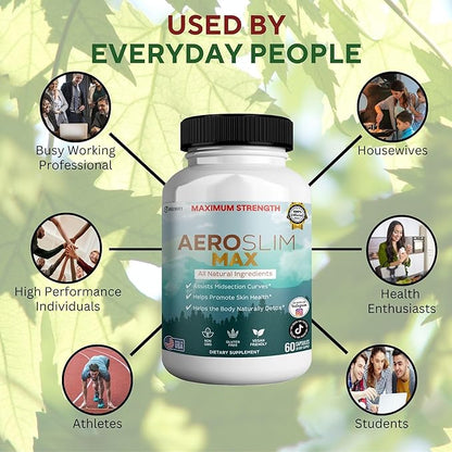 Aeroslim Max Natural Dietary Supplement, 60 Capsules, Maximum Strength, Vegan, Gluten Free, Non-GMO, Made in USA (5)