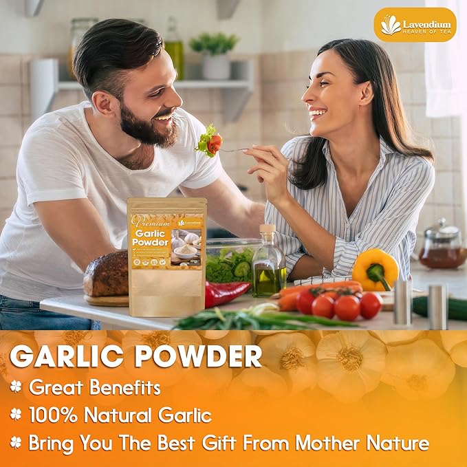 Lavendium, Premium 25oz Garlic Powder, 100% Natural and Pure from Garlic, Rich Flavor, Perfect for Cooking & Seasoning, No Additives, No Gluten, No Sugar, Vegan