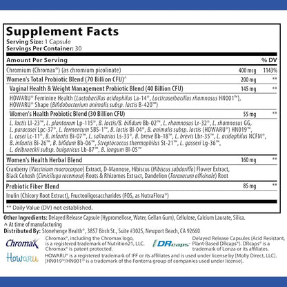 Stonehenge Health Probiotics 70 Billion CFU + 24 Strains, Prebiotic, Dynamic Biotics+ for Women, New Formula for Weight Management, Digestive & Vaginal Support, Delayed Release Shelf Stable Non-GMO