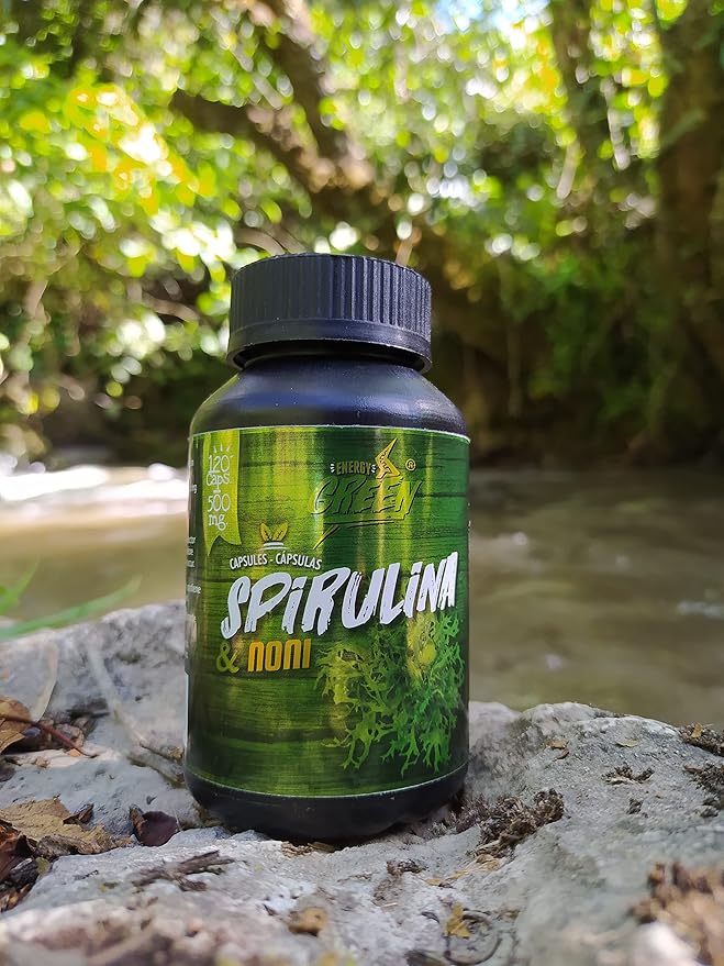 AMAZON ANDES HEALTHY · SUSTAINABLE · FAIR Spirulin and Noni Capsules - Food with High Nutritional Content and Increases Resistance - | 120 Pills - Vegan Capsules - Non GMO - Gluten Free