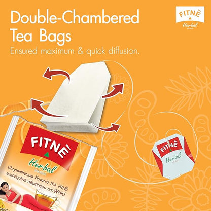 FITNE Chrysanthemum Herbal Tea Senna Infusion Smooth Mild Soothing Beverage Natural Gentle Detox Cleanse No Calories Caffeine Free, 15 Tea Bags