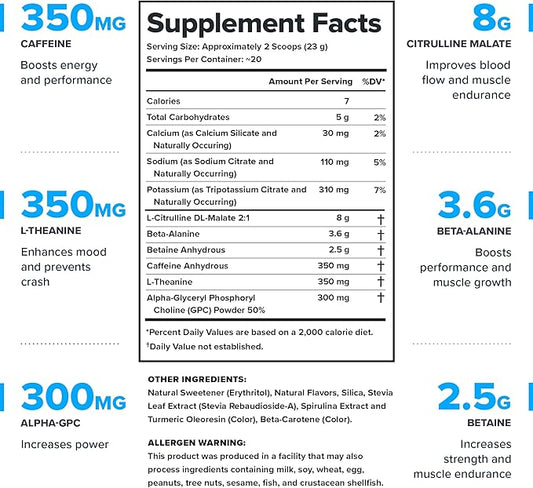 LEGION Pulse Pre Workout - All Natural Nitric Oxide Preworkout Drink to Boost Energy, Creatine Free, Naturally Sweetened, Beta Alanine, Citrulline, Alpha GPC (Green Apple)