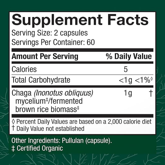 Host Defense Chaga Capsules - Immune System Support Supplement - Chaga Mushroom Capsules for Antioxidant Activity Support - Dietary Mushroom Supplement - 120 Capsules (60 Servings)*